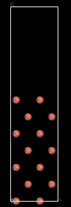 Cu (001) 面七层 slab 模型示意图